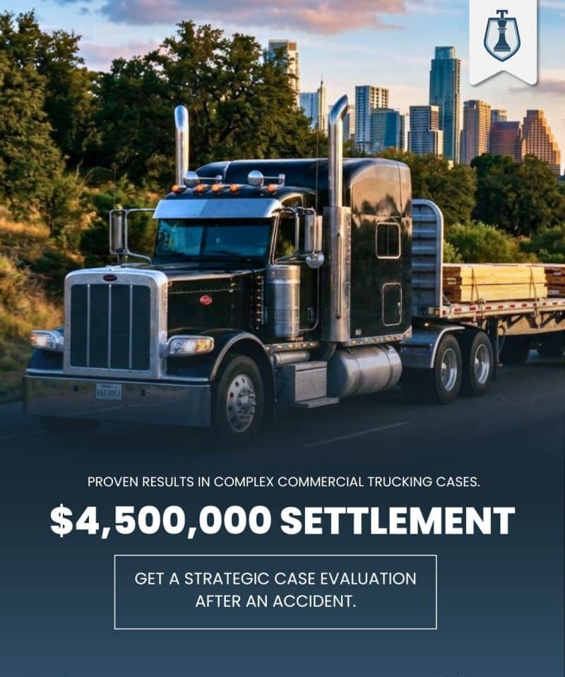 Truck accident case result $4.5 million settlement